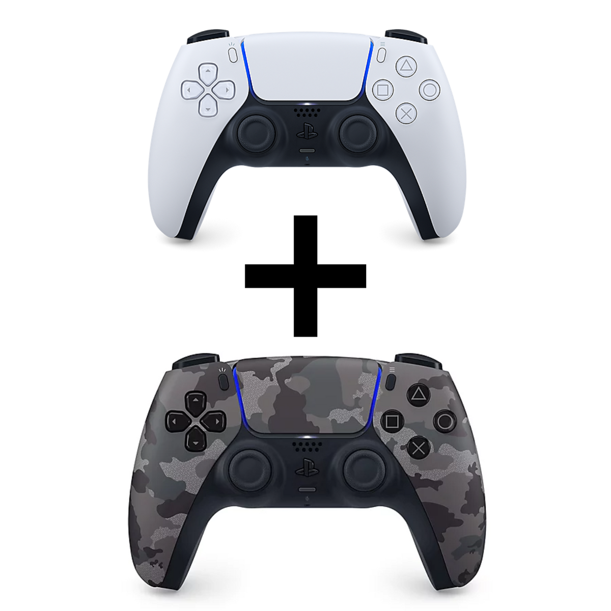 Controller Wireless Dualsense PS5: White + Grey Camo