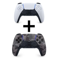 Controller Wireless Dualsense PS5: White + Grey Camo